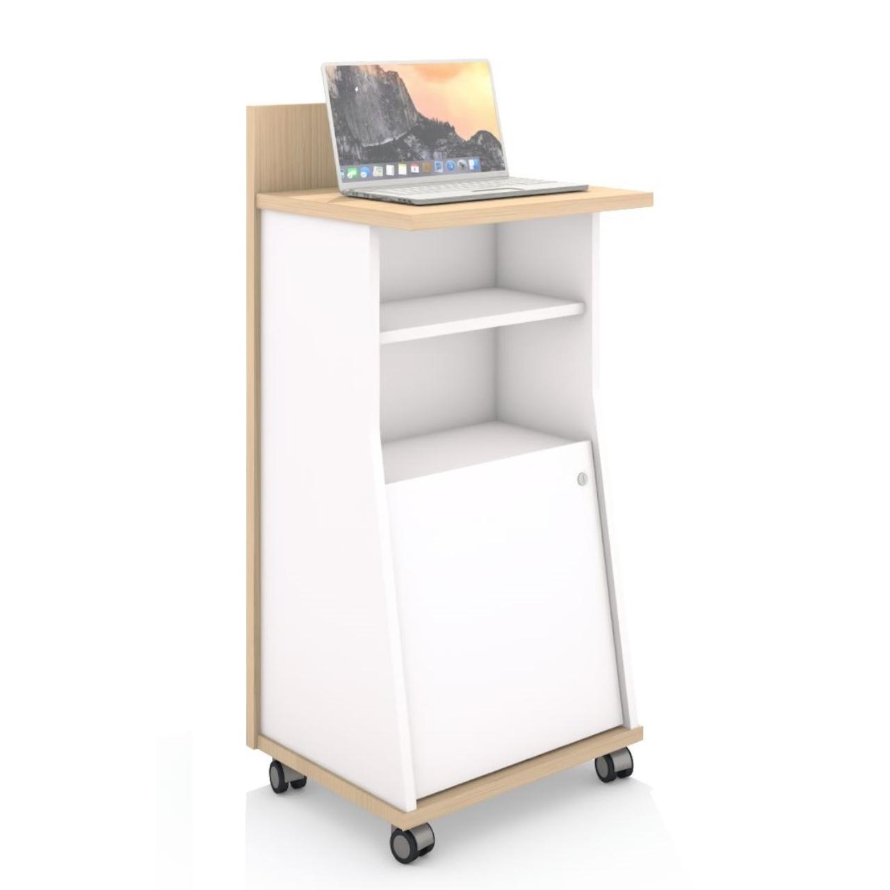 MAX Laptop Station, mobile MAX Station für Laptop, mobile mit abschließbarem Fach, ohne Elektrogeräte, Fachgroße: B 458 x T 250/300 x H 455 mm Innere Doppelwandung für Kabelführung 1x Fachboden T 250 x B 458 mm Tischplatte H 1050 mm Breite: 524 mm Tiefe:450 mm Höhe:1200 mm Kor