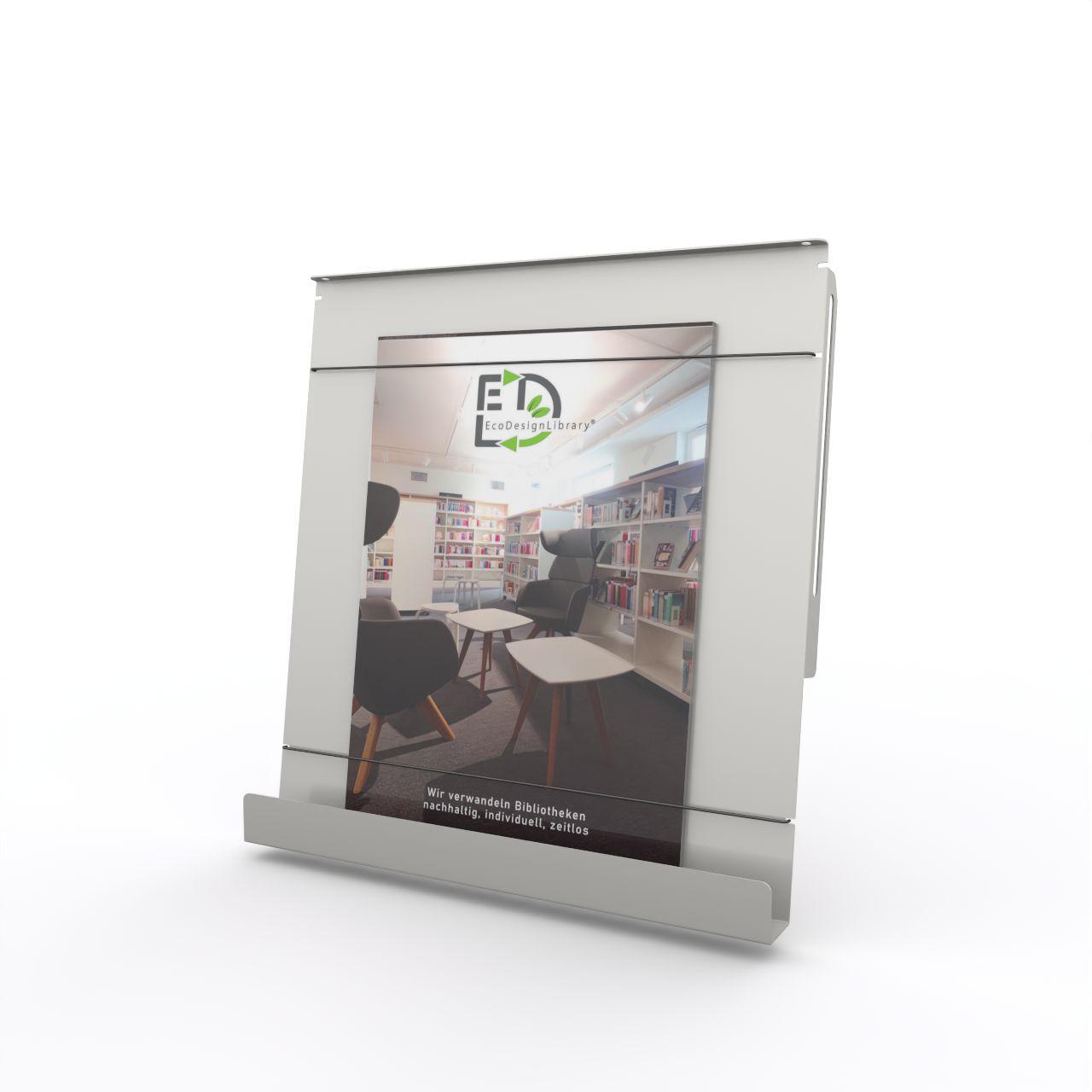 Metallklappe für MAG-Tower Zeitschriftenturm Metallklappe für MAG-Tower Zeitschriftenturm komplett mit 2 Gummihalterungen und Montagezubehör Breite: 318.50 mm Tiefe: 60.00 mm Höhe: 340.00 mm Oberfläche: Lichtgrau (ähnl. RAL 7035) matt Lieferung: zerlegt passend zur MAG-Tower Bücherturm ZES-5600