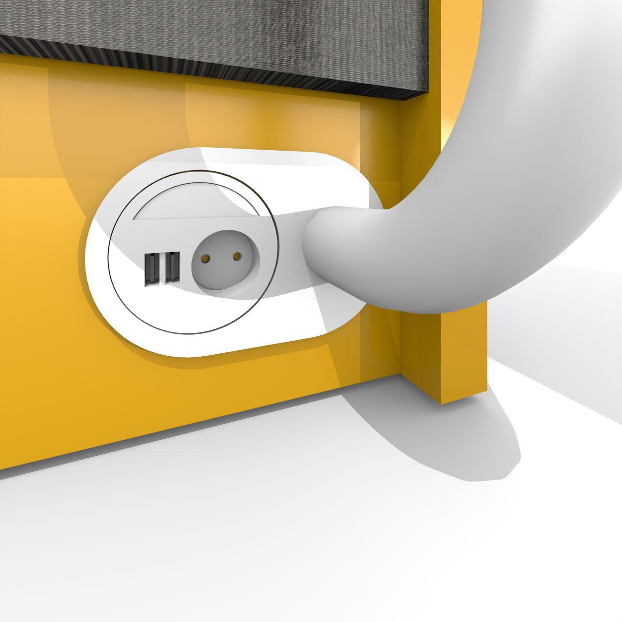 Sitzmodul SWEET 38 mit Computertisch Sitzmodul SWEET 38, freistehend Achsmaß 900 mm, mit angebautem Computertisch, Tischplatte um 90° schwenkbar, Sockel vorbereitet zum optionalen Einbau eines Steckdosenmoduls mit Einbaumaß Ø 80 mm (nicht im Artikel enthalten) Sitztiefe: 400 mm Rückwand Gr