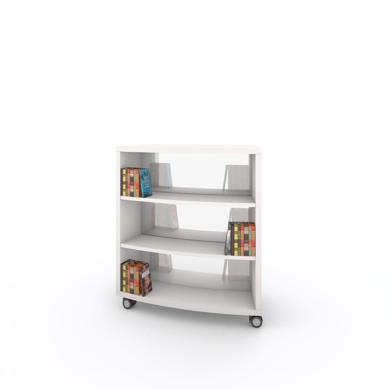 Nova RUND mobile 1 Sektion Nova RUND mobile, 1 Sektion, Korpus fest verleimt incl. 2 Fachböden je Seite Breite:1062 mm Tiefe:530 mm Höhe:1201 mm Oberflächen: Außenseiten:Standardweiß Fachböden:Standardweiß Fachbodenvorderkante: Standardweiß Bodenplatte:Standardweiß Kanten Bodenp