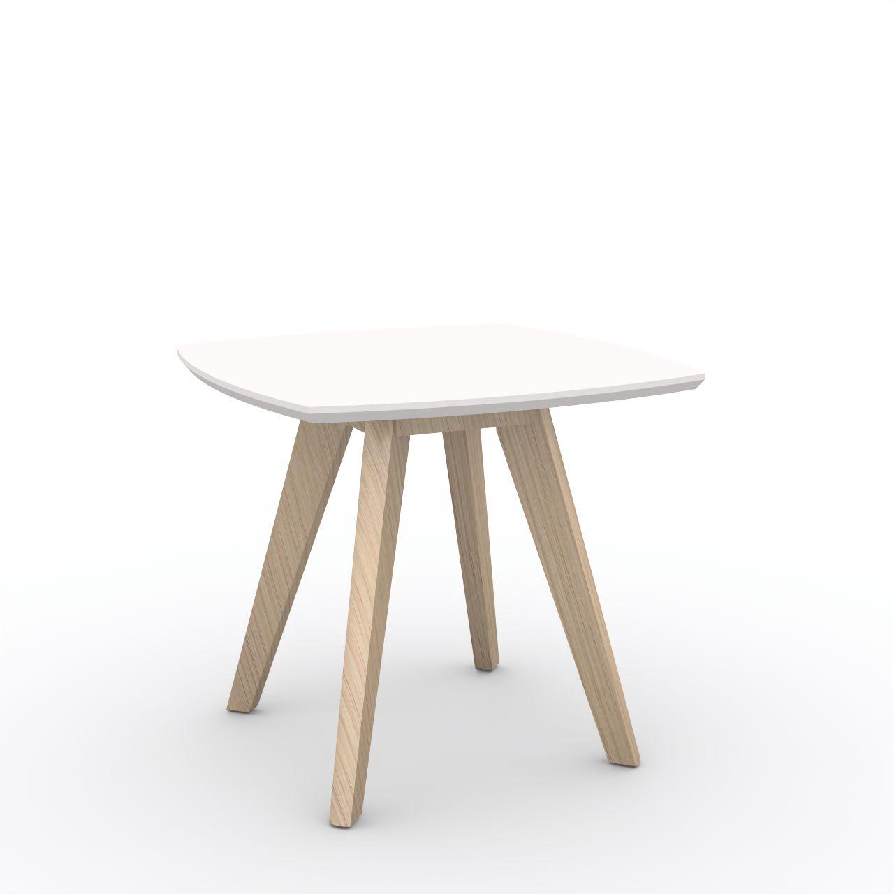 Witty Tisch, Gest. Eiche, Platte MDF, H470 Witty Tisch mit Masivholzgestell Eiche und lackierte MDF Platte weiß Breite: 560 mm Tiefe:560 mm Höhe: 470 mm