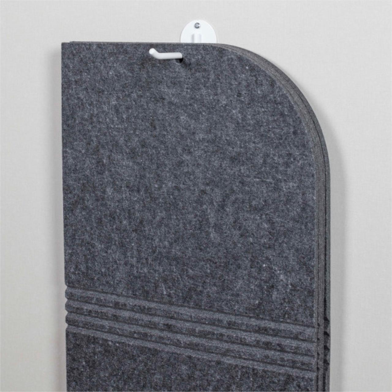 Foldit Tischtrennwand klein Tischtrennwand klein aus gepresstem Filz mit 100 % recycelten Polyesterfasern Breite: 500 mm Tiefe:400 mm Höhe: 420 mm Farbe: Dunkelgrau