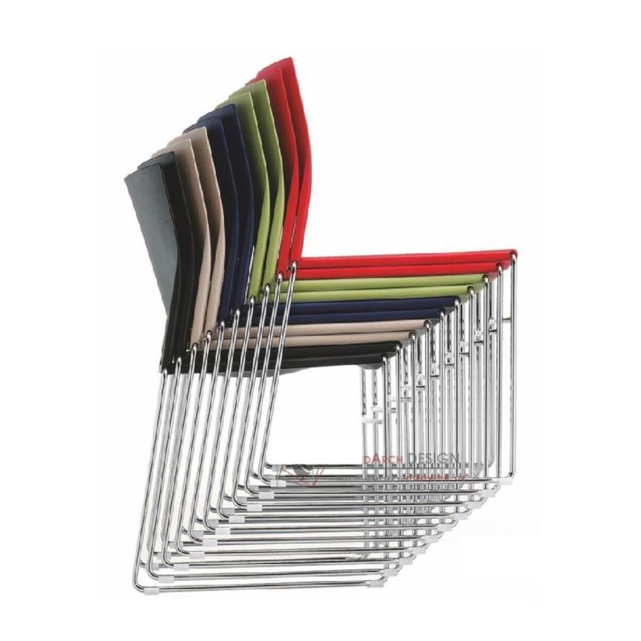 WEB Stuhl mit Kufengestell Stuhl WEB mit Kufengestell Breite:565 mm Tiefe: 510 mm Höhe:845 mm Sitzhöhe:465 mm Sitzschale: Kunststoff rot Kufengestell: Chrom