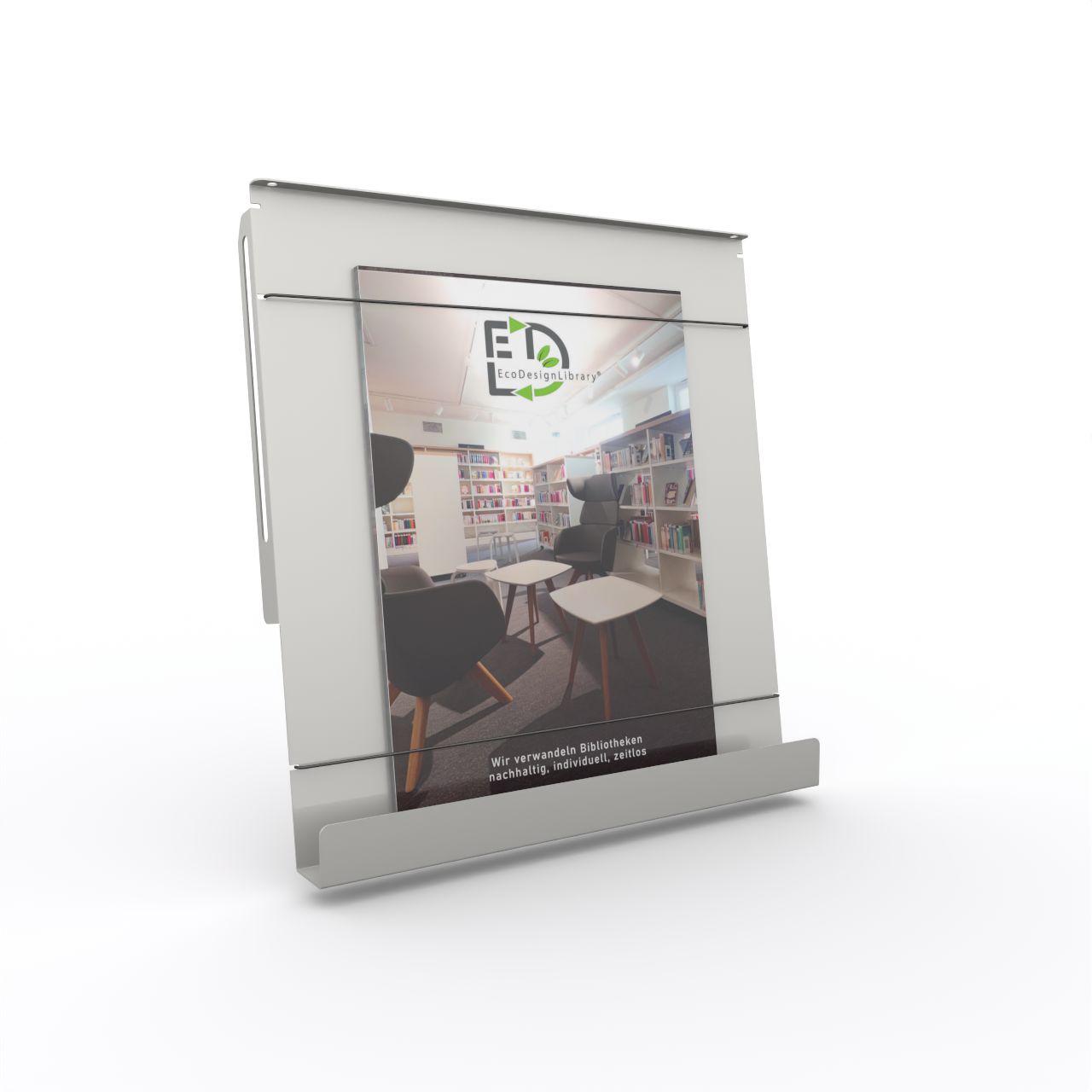 Metallklappe für MAG-Tower Zeitschriftenturm Metallklappe für MAG-Tower Zeitschriftenturm komplett mit 2 Gummihalterungen und Montagezubehör Breite: 318.50 mm Tiefe: 60.00 mm Höhe: 340.00 mm Oberfläche: Lichtgrau (ähnl. RAL 7035) matt Lieferung: zerlegt passend zur MAG-Tower Bücherturm ZES-5600