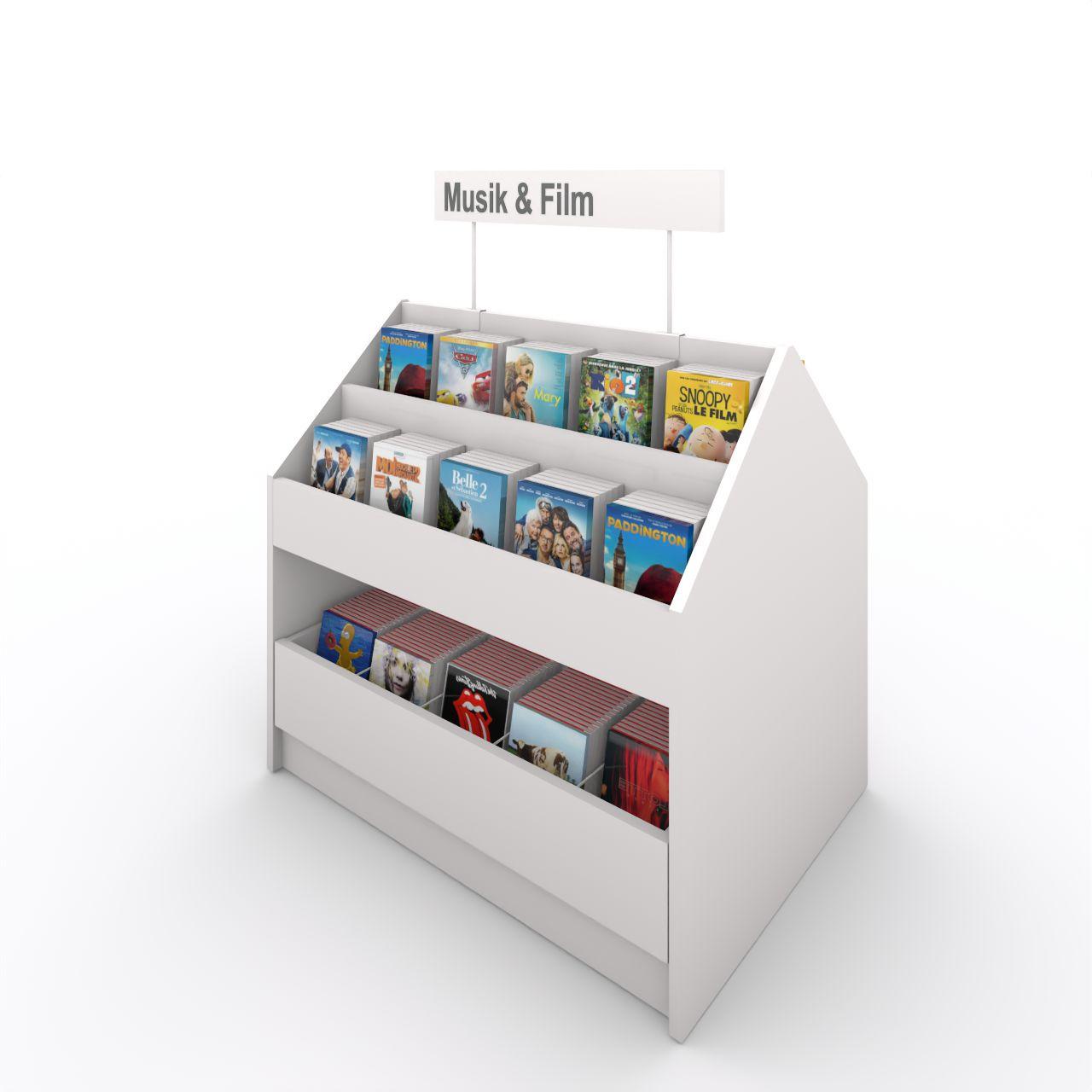 VILLAGE Media 1 Trog, doppelseitig, fest VILLAGE Media 1, doppelseitig, feststehend mit Sockel, mit 2 abgestuften Fächern und 1 Schublade je Seite Breite: 908 mm Tiefe:670 mm Höhe: 865 mm Oberflächen: Korpus: Standardweiß Frontblende: Standardweiß Mittelwand: Standardweiß Schubladenblende: S