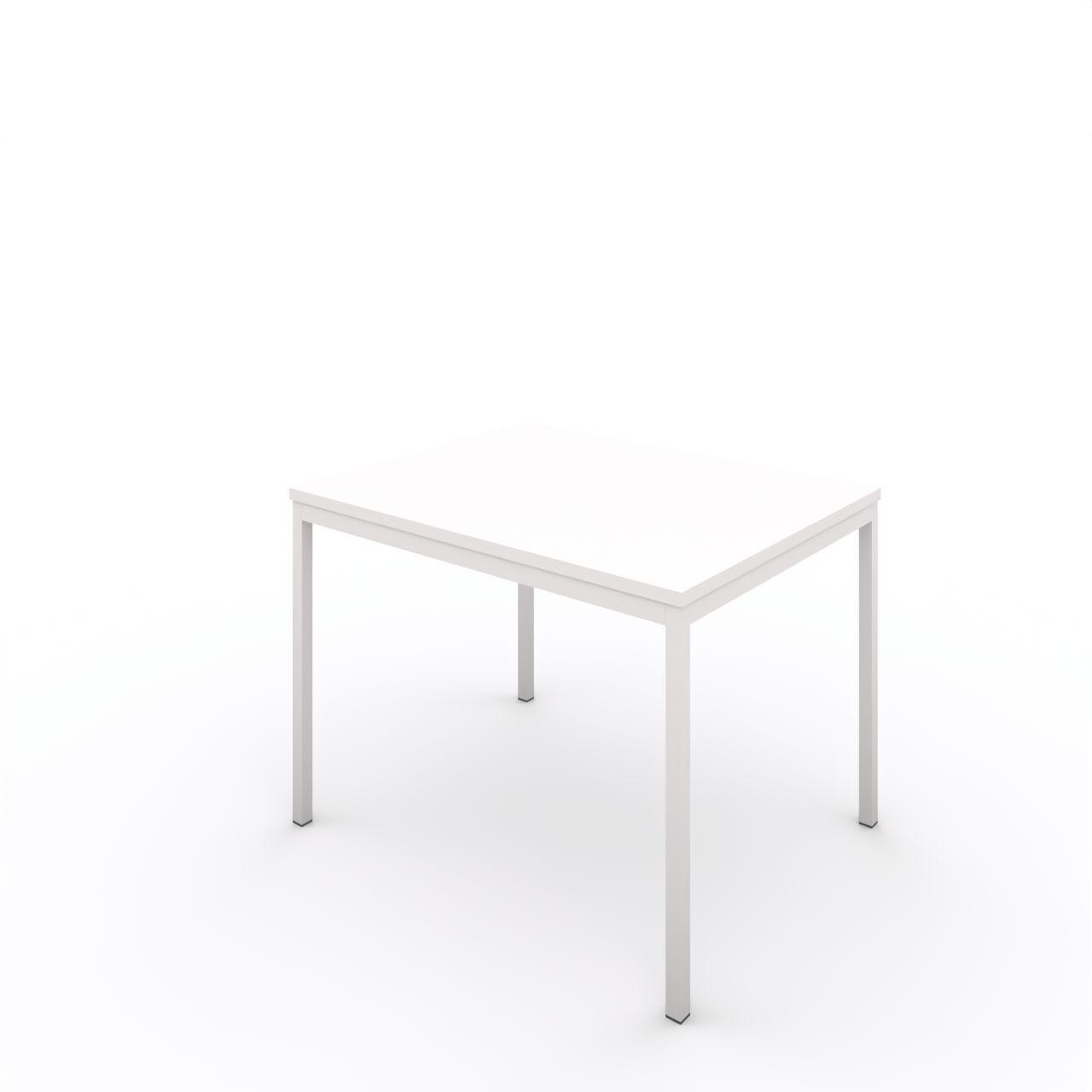 Tisch mit Quadratrohrgestell 30 x 30 mm Tisch mit Quadratrohrgestell 30x30 Außenkante mit R6 Breite:1000 mm Tiefe:800 mm Höhe: 750 mm Gestell: Standardweiß matt Tischplatte Standardweiß