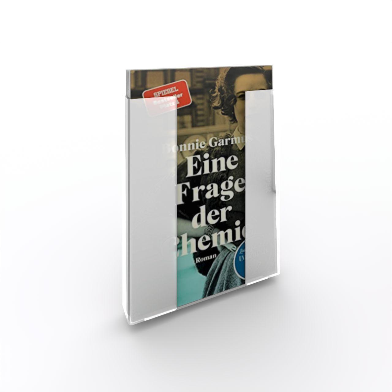 Acryldisplay Prospekthalter DIN A4 Acryldisplay Prospekthalter DIN A4; Entnahme der Prospekte von oben; zum Einhängen in Präsentationsschiene Breite: 220 mm Tiefe: 40 mm Höhe: 270 mm Kunststoff, glasklar