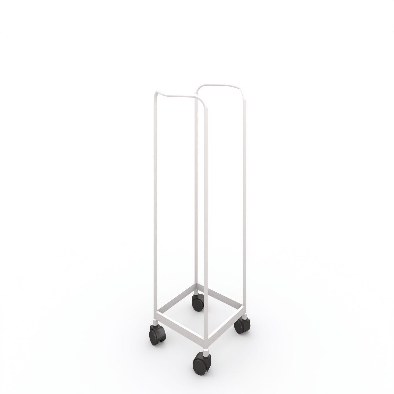 Kissenwagen incl. Rollen Kissenwagen incl. Rollen ohne Sitzkissen passend für Ø350 Sitzkissen wie SIK-9475-0350 Breite: 285 mm Tiefe:412 mm Höhe: 965 mm Oberfläche: Standardweiß matt