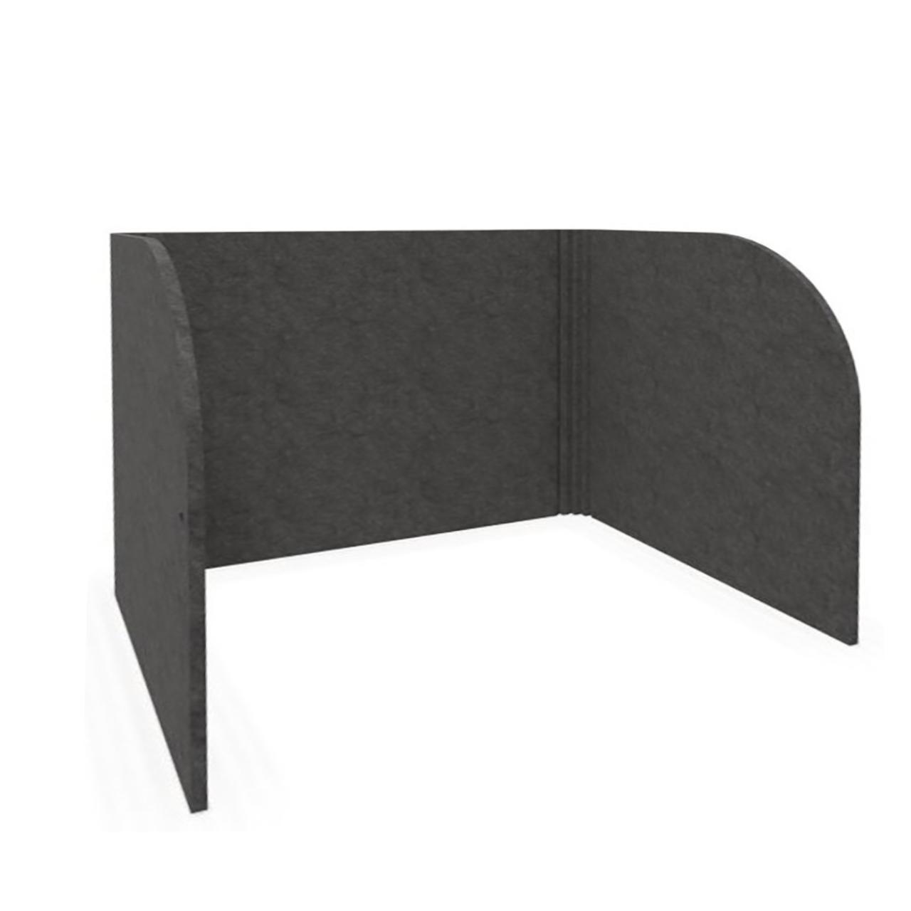 Foldit Tischtrennwand groß Tischtrennwand groß aus gepresstem Filz mit 100 % recycelten Polyesterfasern Breite: 900 mm Tiefe:400 mm Höhe: 420 mm Farbe: Dunkelgrau