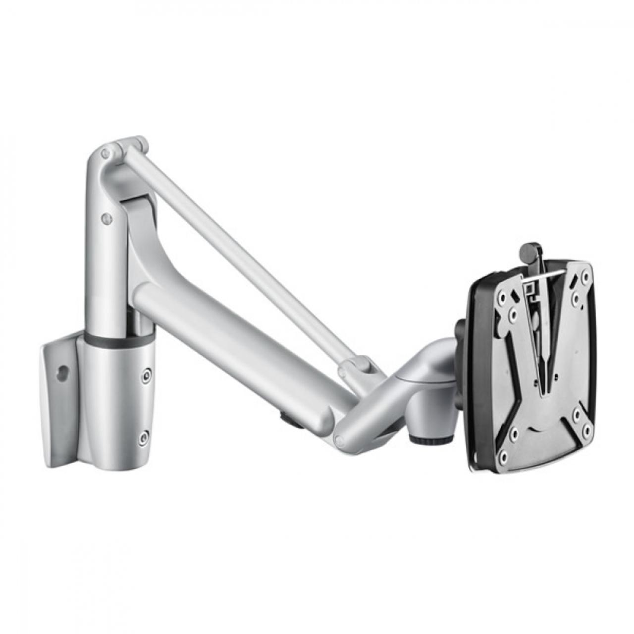 NOVUS LiftTEC 1 Monitorarm Monitorarm LiftTEC 1, silberfarben, Höhenverstellung mittels Gasdrucktechnik, für Monitore von 7-15 kg, Monitorbefestigung mit VESA 75/75 oder 100/100, Tischbefestigung mittels Zwinge oder im Kabelloch