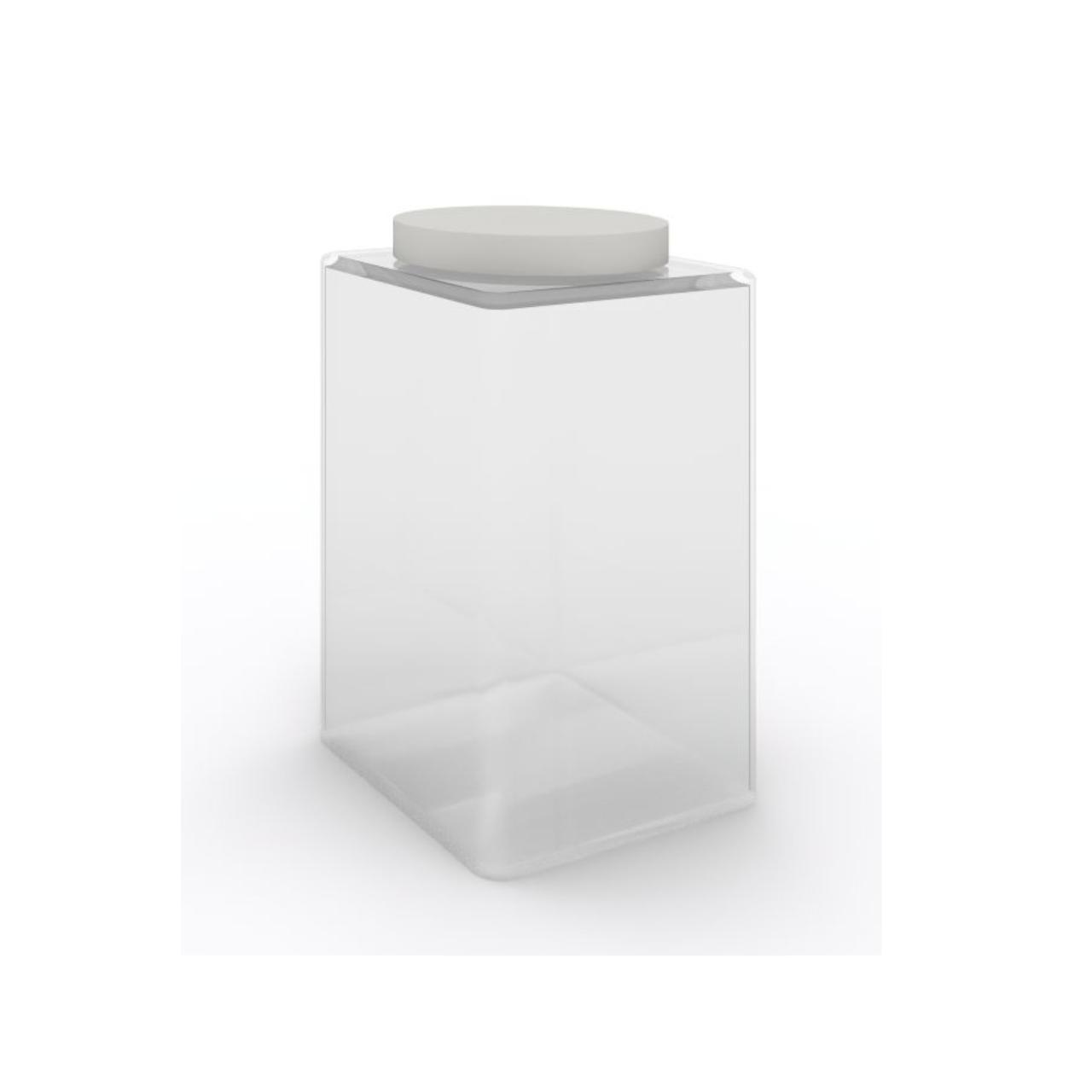 Tonie-Box mit Schraubdeckel 1 Stück Tonie-Box aus transparentem Kunststoff mit weißem Schraubdeckel Gesamthöhe: 105 mm Durchmesser: 75 mm