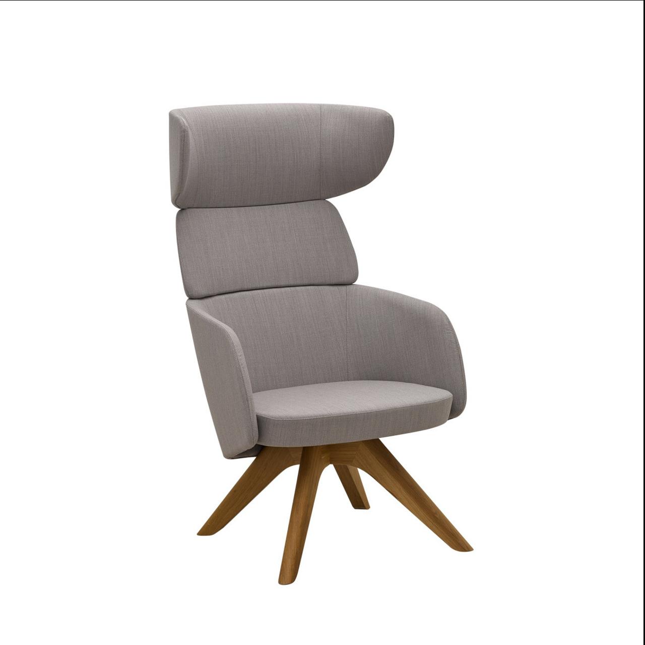 Ohrensessel WINX mit Holzgestell Ohrensessel WINX mit Massivholzgestell Eiche Breite: 680 mm Tiefe:730 mm Höhe:1190 mm Ausführung: Rim Era 2050, Grau