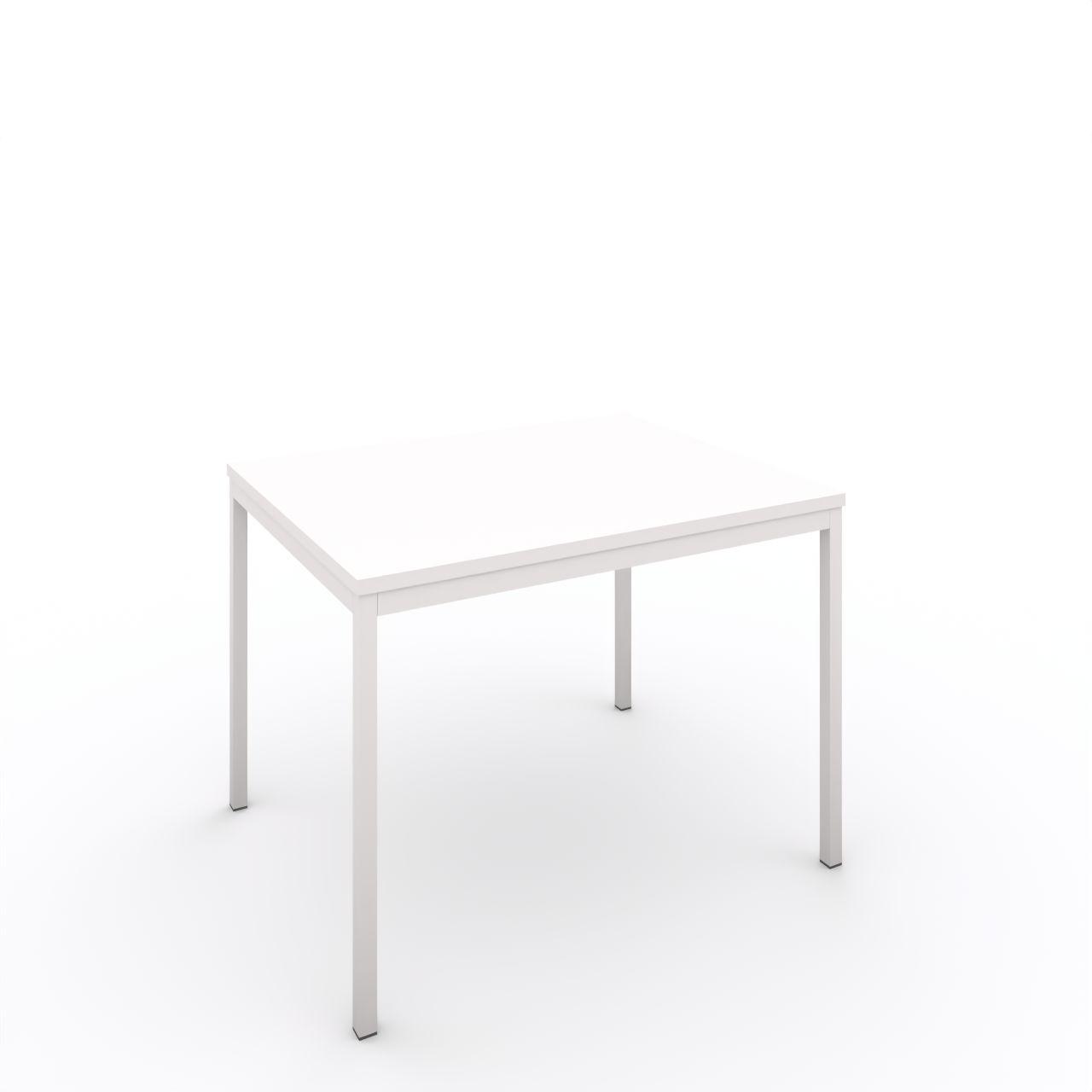 Tisch mit Quadratrohrgestell 30 x 30 mm Tisch mit Quadratrohrgestell 30x30 Außenkante mit R6 Breite:1000 mm Tiefe:800 mm Höhe: 750 mm Gestell: Standardweiß matt Tischplatte Standardweiß