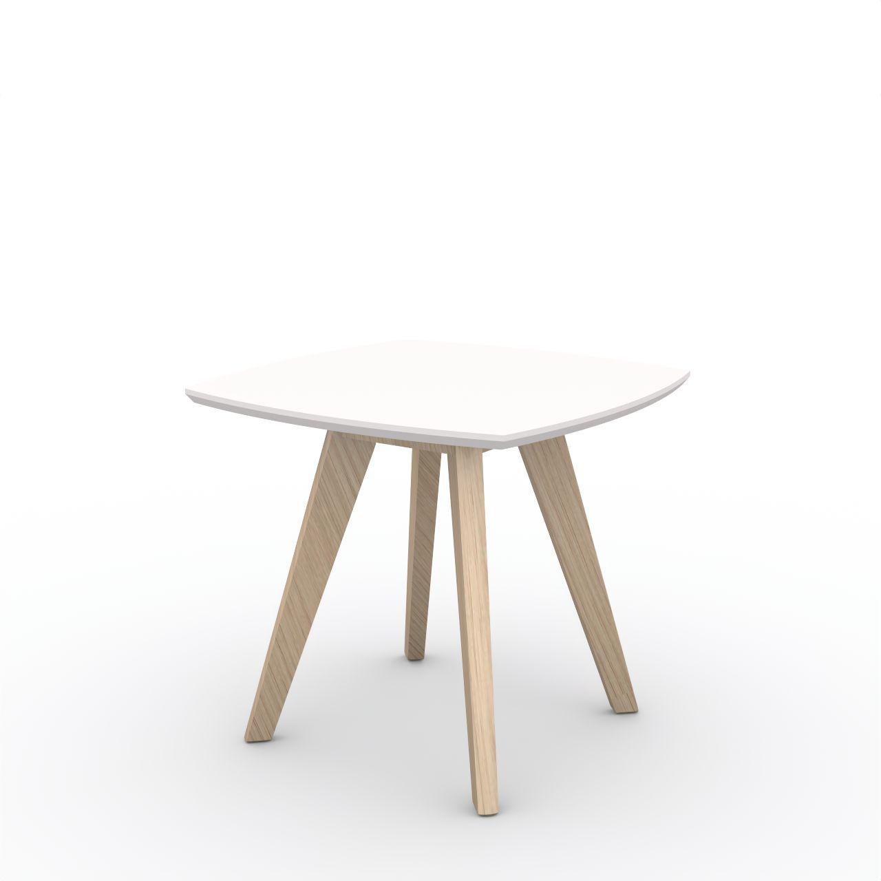 Witty Tisch, Gest. Eiche, Platte MDF, H470 Witty Tisch mit Masivholzgestell Eiche und lackierte MDF Platte weiß Breite: 560 mm Tiefe:560 mm Höhe: 470 mm