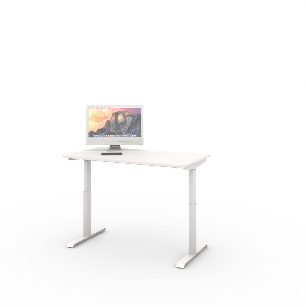 Stand UP ECO, höhenverstellbarer Tisch Tragkraft 80 Kg dynamisch  Breite:1400 mm Tiefe:750 mm Höhe: 700 - 1180 mm  Oberfläche: Gestell: Weiß Tischplatte: Standardweiß