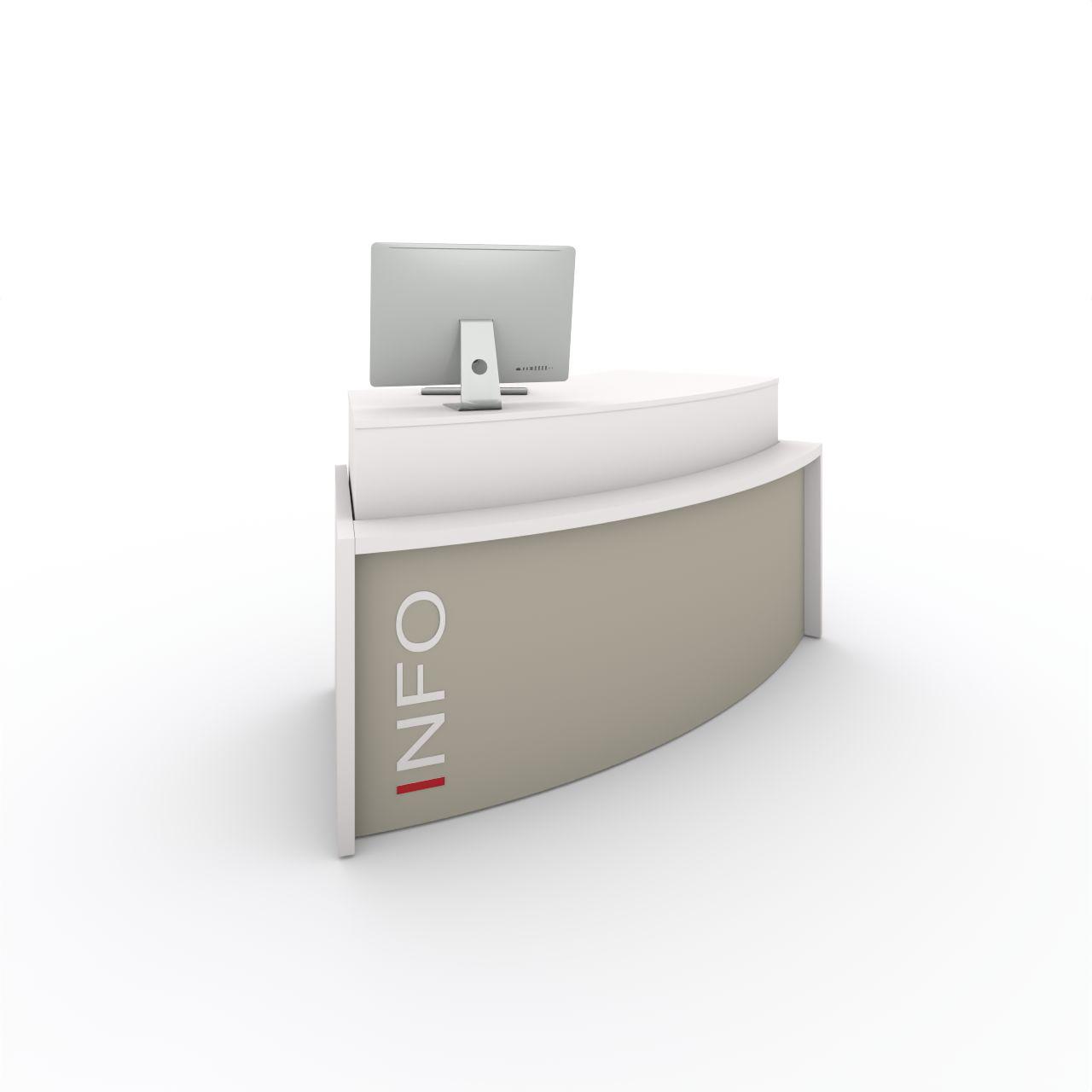 CHECK POINT WELCOME, Single-Liftheke 45° Check Point WELCOME Single-Lifttheke 45°, feststehende Front mit integriertem Kabelmanagement,Kabeldurchlass links und rechts, Thekenplatte für RFID geeignet Breite: 1960 mm Tiefe: 850 mm Höhe:750 mm Liftelement höhenverstellbar ca.700 - 1200 mm The