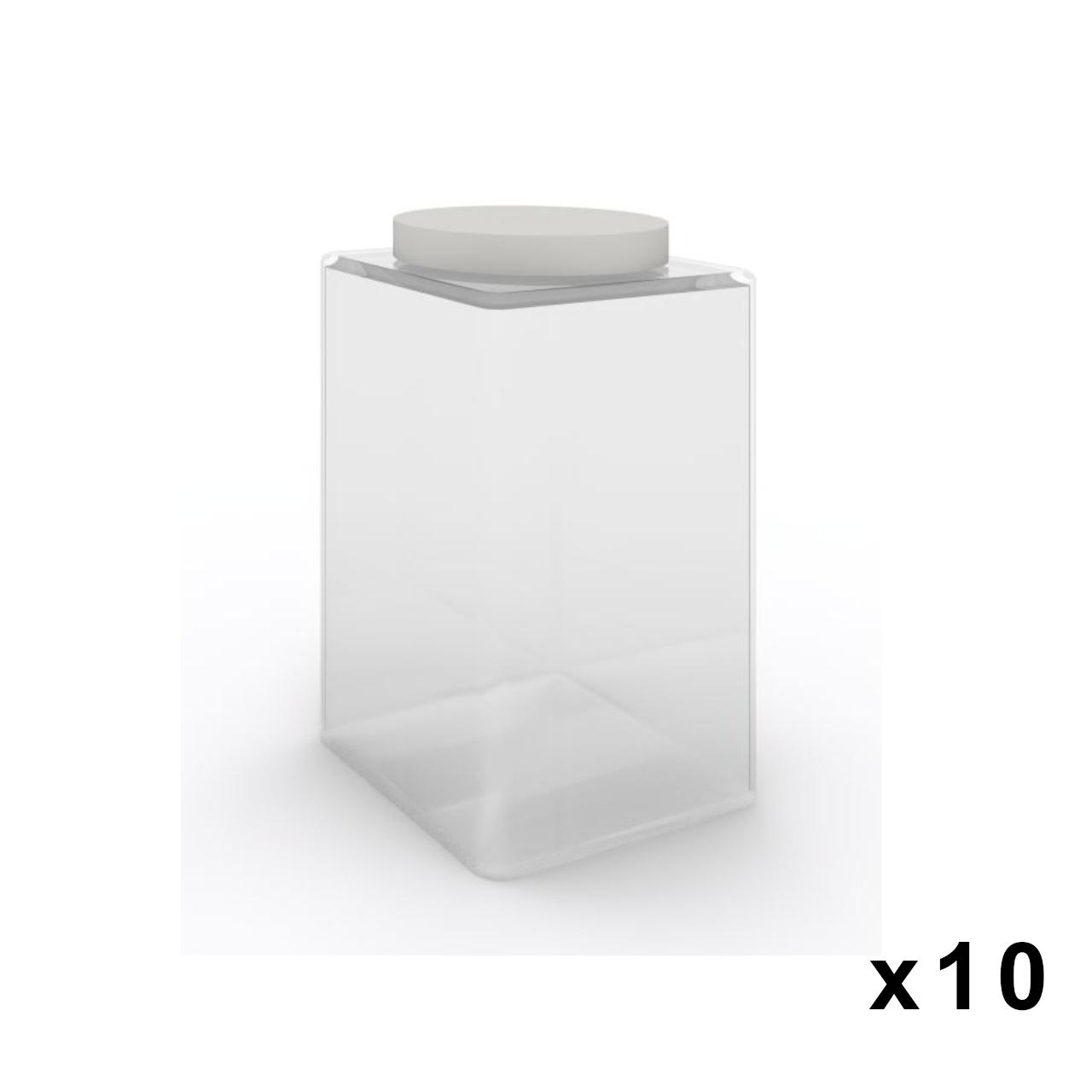 Tonie-Box mit Schraubdeckel, 10 Stk. Tonie-Box aus transparentem Kunststoff mit weißem Schraubdeckel Verpackungseinheit: 10 Stück Gesamthöhe: 105 mm Durchmesser: 75 mm